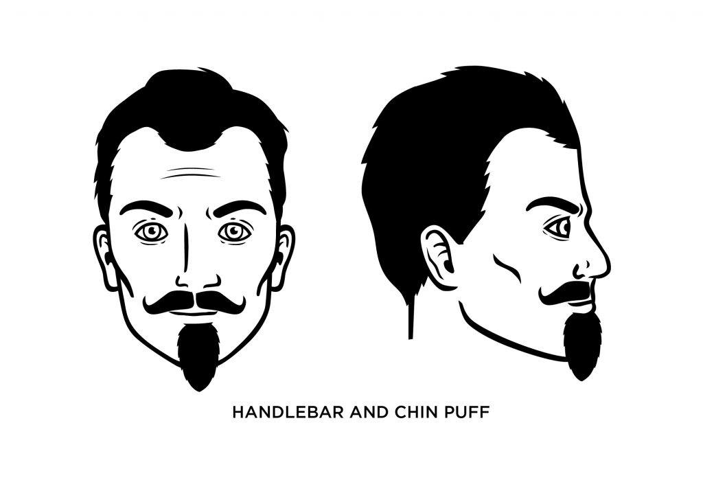 handlebar and chin puff