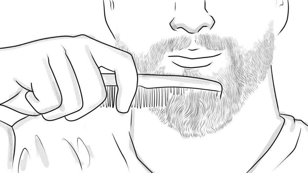 Use a quality beard comb to shape the hairs of your beard in the same direction