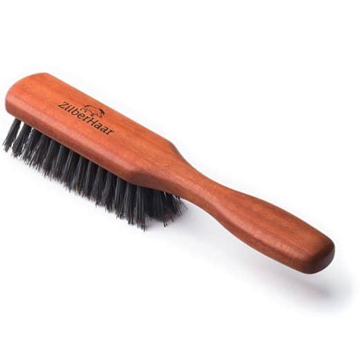 ZilberHaar Pure Boar Bristles Natural Firm Hog Hair and Pearwood Beard Brush