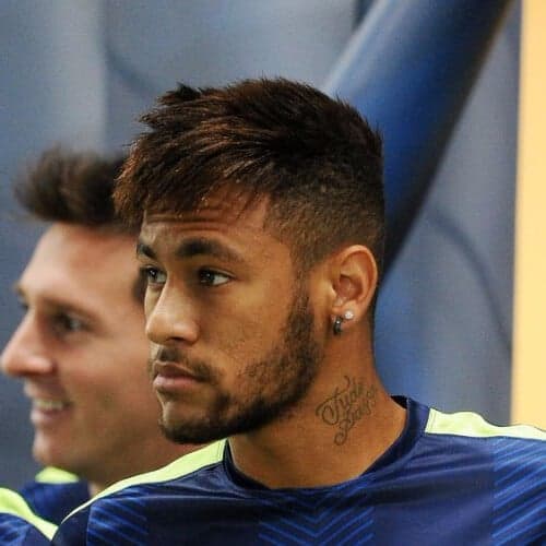 Neymar gelled down hairstyle