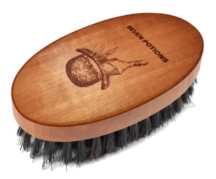 Seven Potions Beard Brush for Men With 100% First Cut Boar Bristles