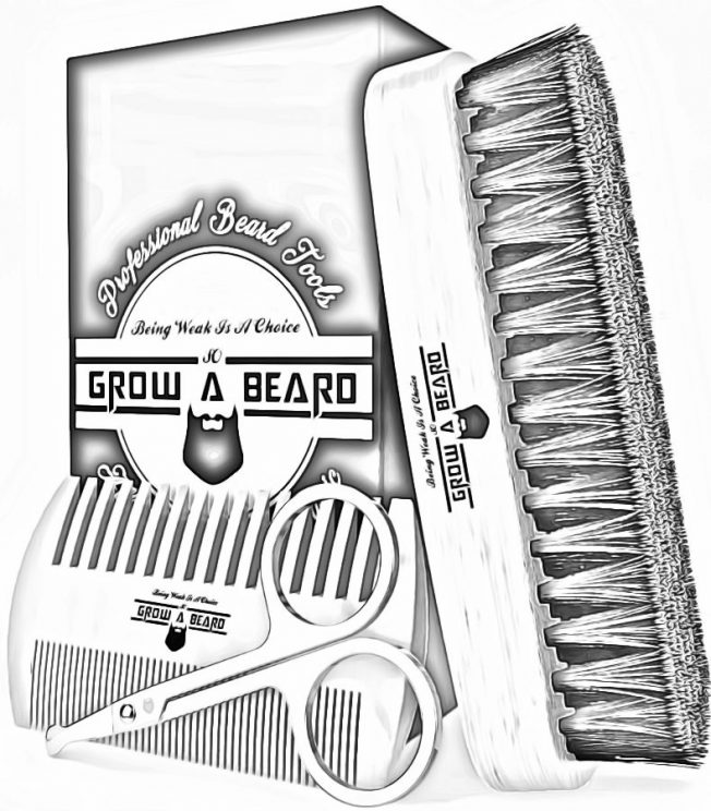 Beard Brush & Comb Set By Grow Alpha Beard