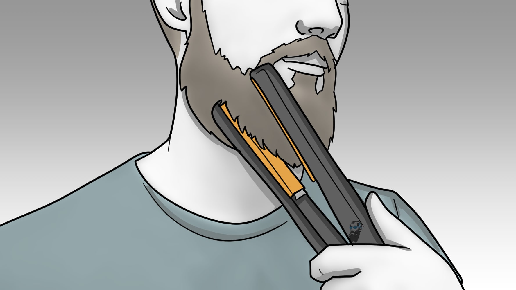 how to straighten your beard 3