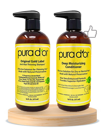 PURA D’OR Biotin Original Gold Label Anti-Thinning Shampoo & Conditioner Set