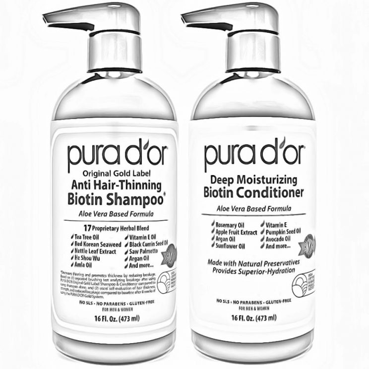 PURA D’OR Biotin Original Gold Label Anti-Thinning Shampoo & Conditioner Set