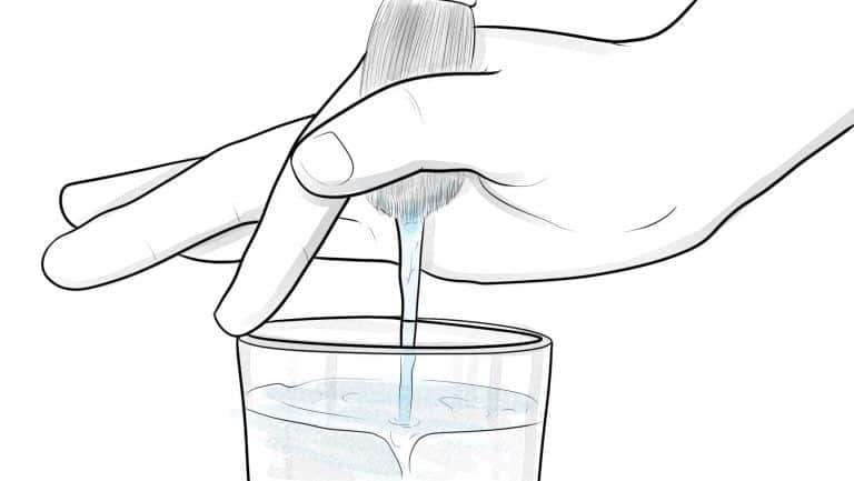 brush and water