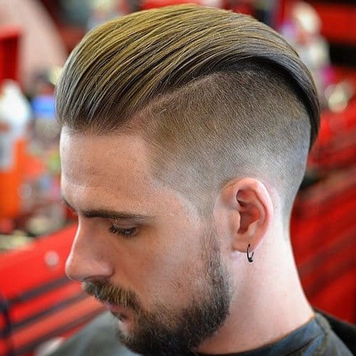 slicked back hair